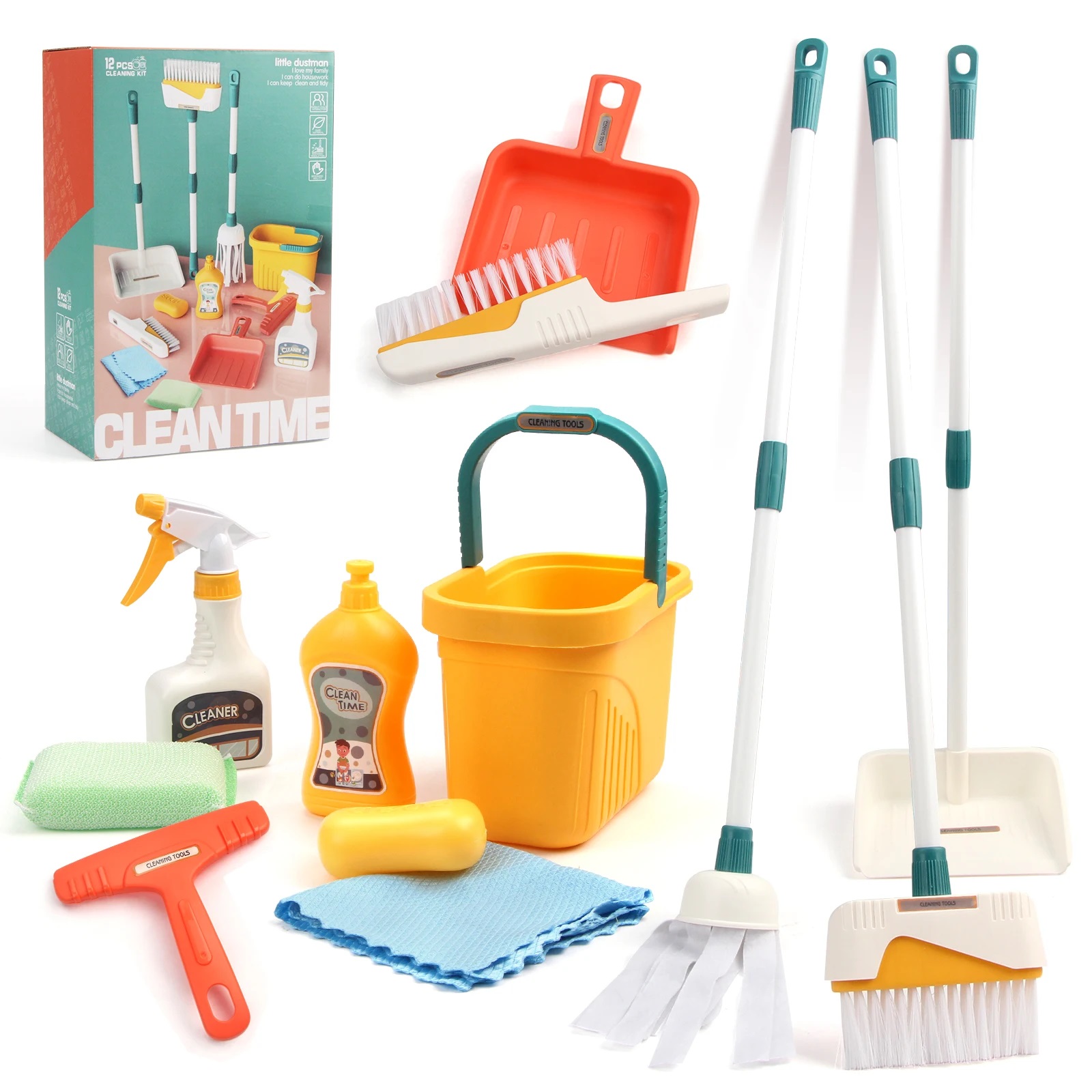 Kids Outdoor Broom - 12 개/대 어린이 청소 세트 집안일