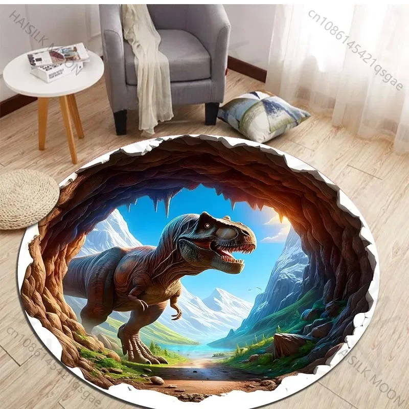 HD 3D 공룡 프린트 원형 러그, 침실 바닥 매트,  - Kids Outdoor Area 리뷰 및 가격