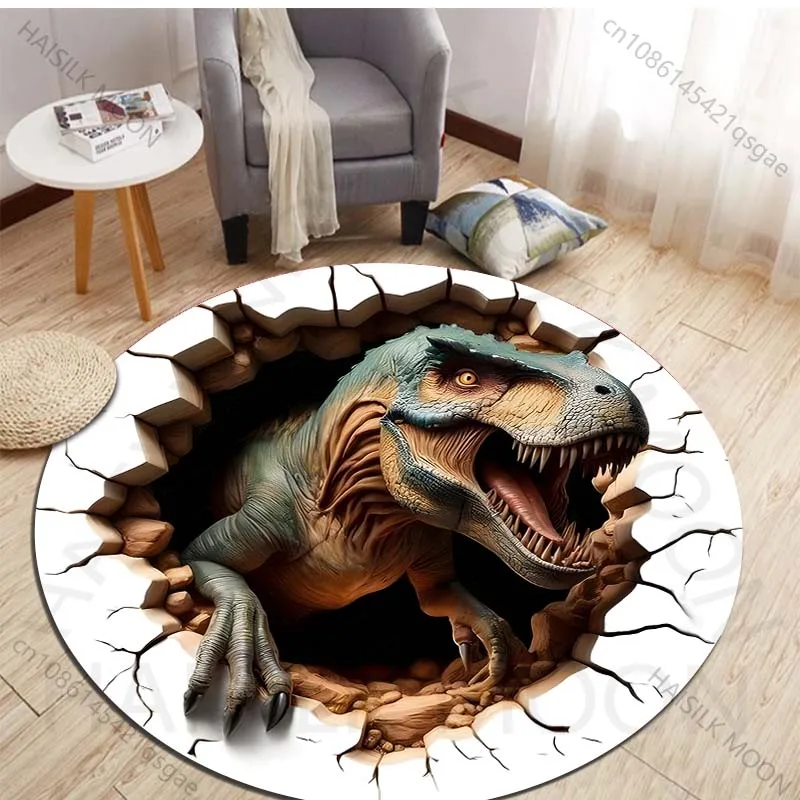 HD 3D 공룡 프린트 원형 러그, 침실 바닥 매트,  - Kids Outdoor Area 리뷰 및 가격