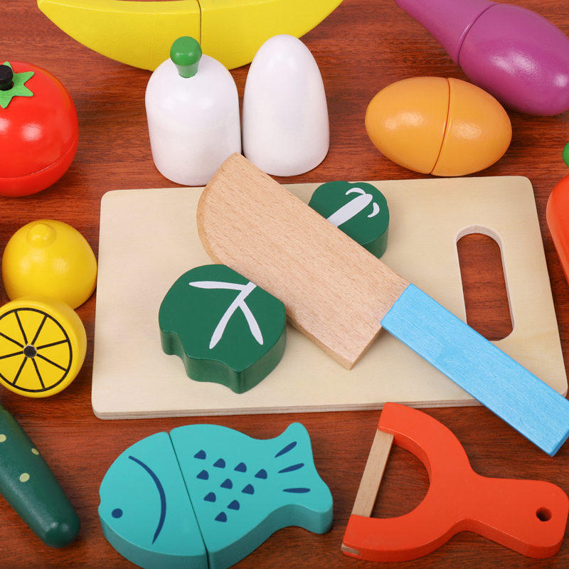 나무 재질의 과일 및 채소 절단 놀이 세트, 자석 절단 - Kids Outdoor Kitchen Accessories 리뷰 및 가격