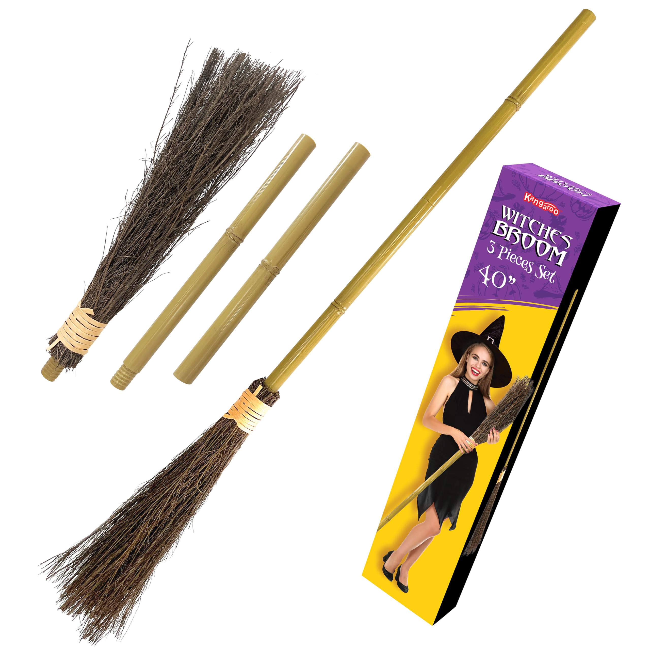캥거루 40인치 대나무 마법 빗자루 소품 (어린이, 청 - Kids Outdoor Broom 리뷰 및 가격